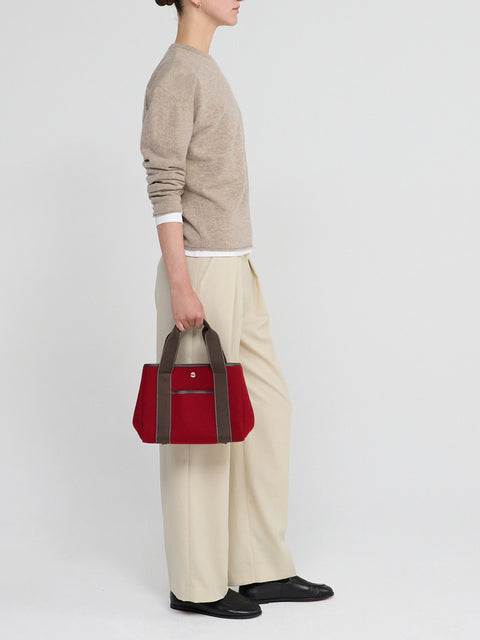 Traversée S Pocket - Mini Sellier Flanelle Rouge - Image 2