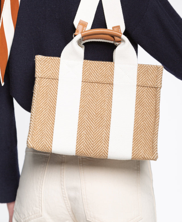 Tote S - Herringbone Beige - Image 1