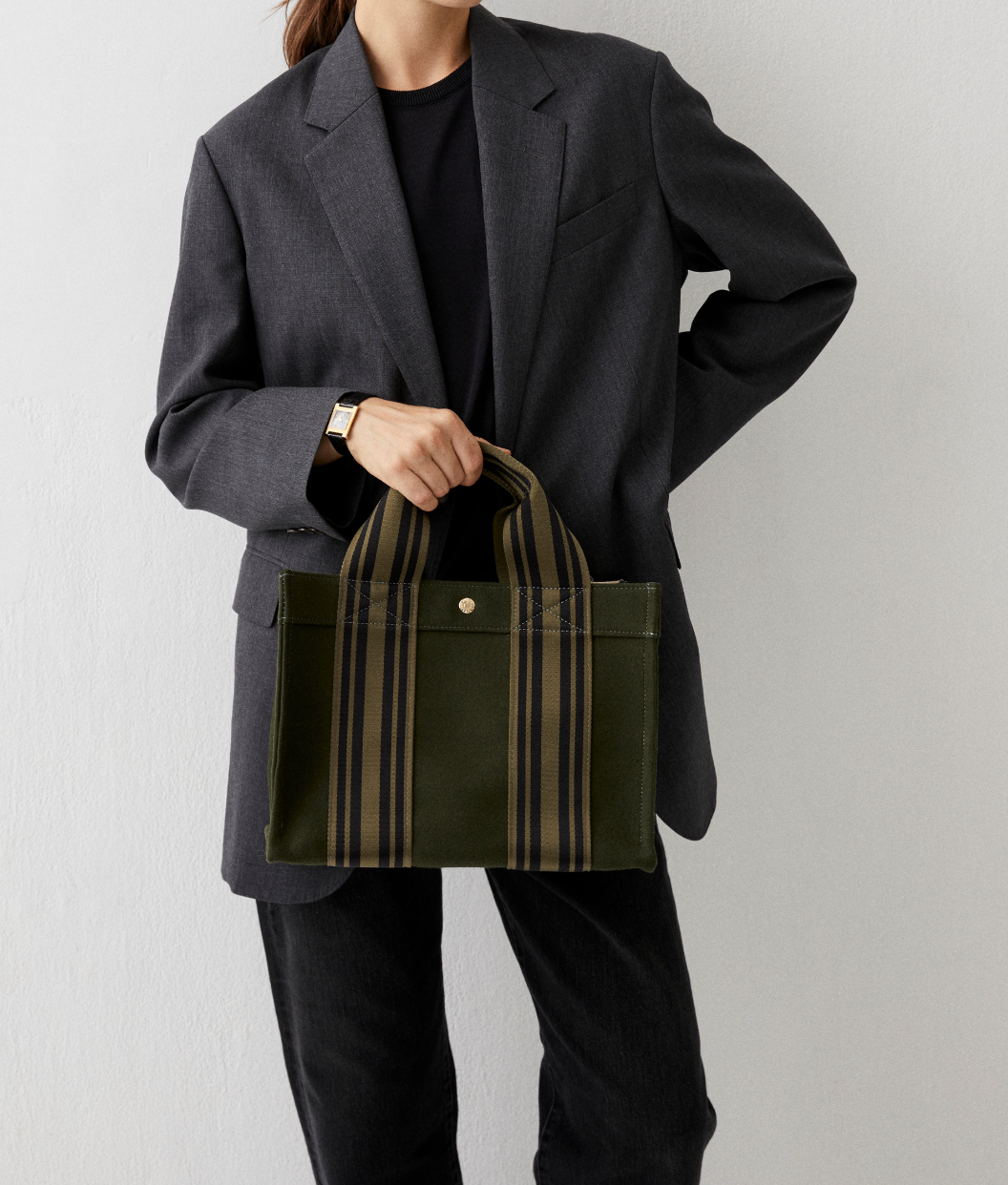 Tote M - Equestrian Olive Flannel - Image 3