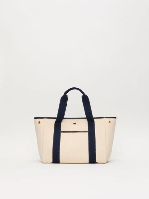 Traversée M Pocket - Verneuil Canvas White/Mini Sellier Navy - Image 3