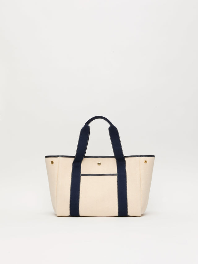 Traversée M Pocket - Verneuil Canvas White/Mini Sellier Navy - Image 3