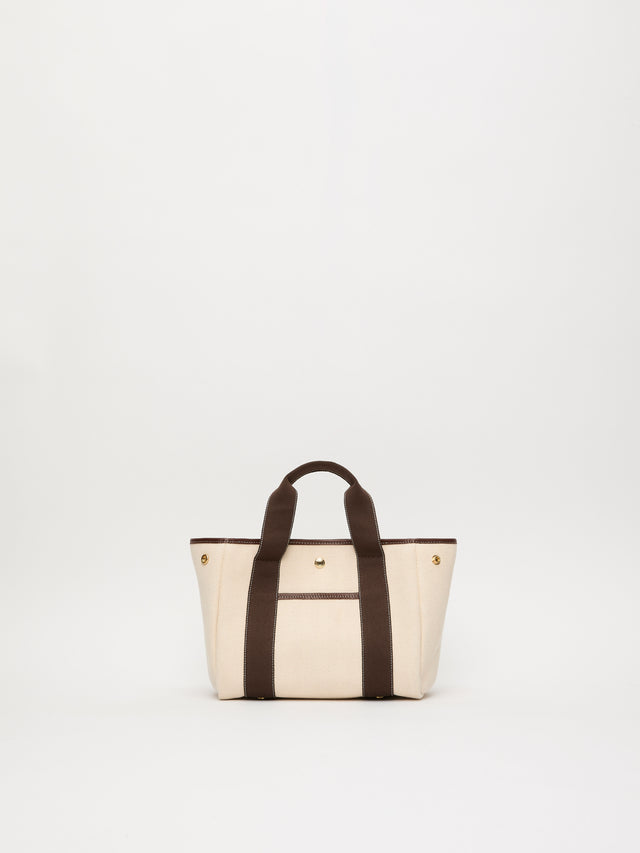Traversée S Pocket - Verneuil Canvas White/Mini Sellier Brown - Image 3