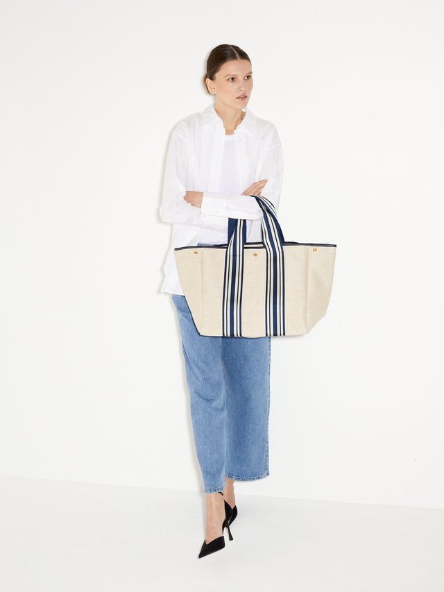Traversée L - Linen Equestrian Navy - Image 3