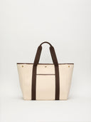 Traversée L Pocket - Verneuil Canvas Blanc/Mini Sellier Marron