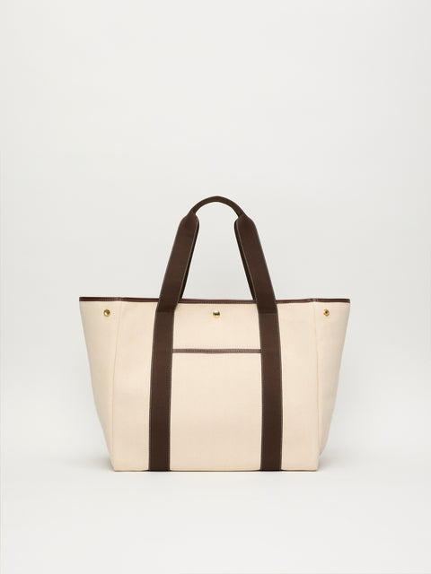 Traversée L Pocket - Verneuil Canvas White/Mini Sellier Brown - Image 1