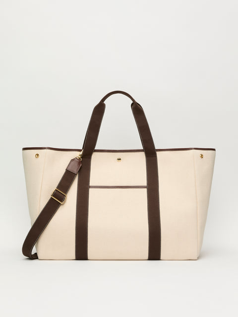 Traversée XXL Pocket - Verneuil Canvas White/Mini Sellier Brown - Image 1