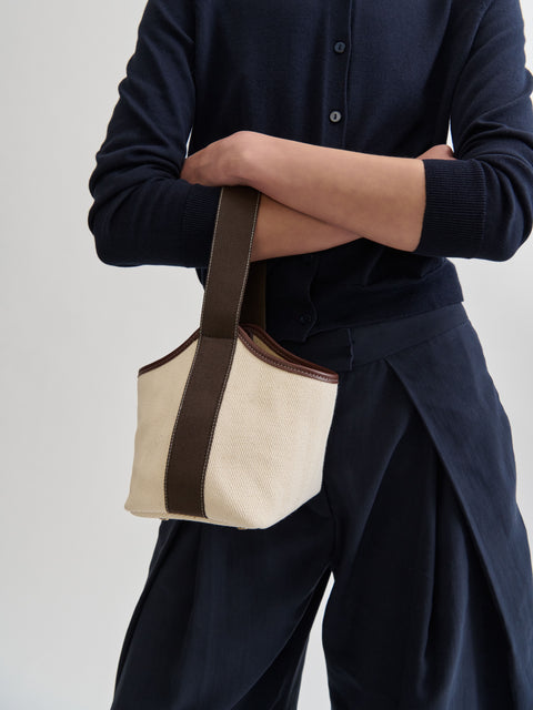 Narita S - Verneuil Canvas White Mini Sellier Brown - Image 3