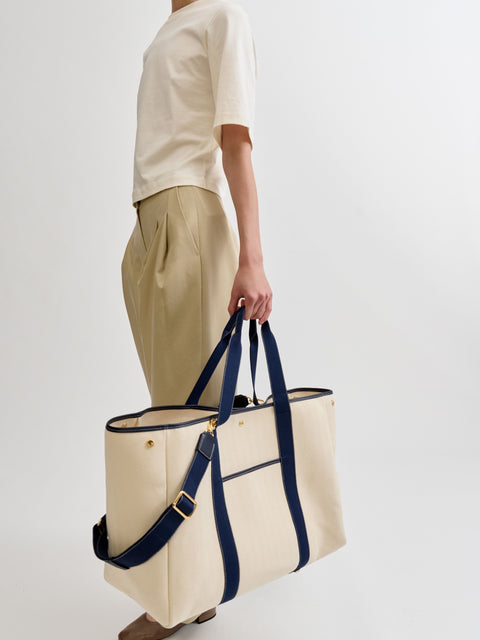 Traversée XXL Pocket - Verneuil Canvas White Mini Sellier Navy - Image 3