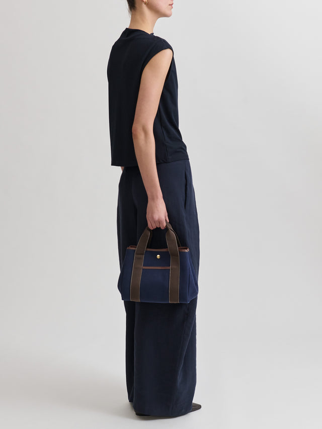 Traversée S Pocket - Verneuil Canvas Navy/Mini Sellier Brown - Image 2