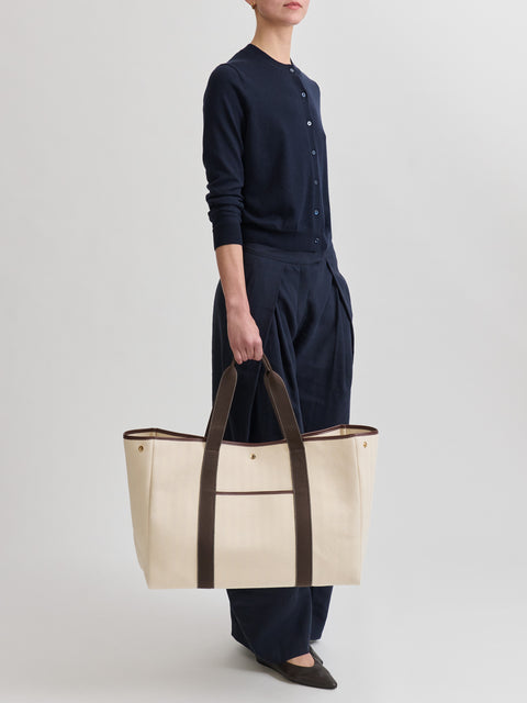 Traversée XXL Pocket - Verneuil Canvas White/Mini Sellier Brown - Image 2