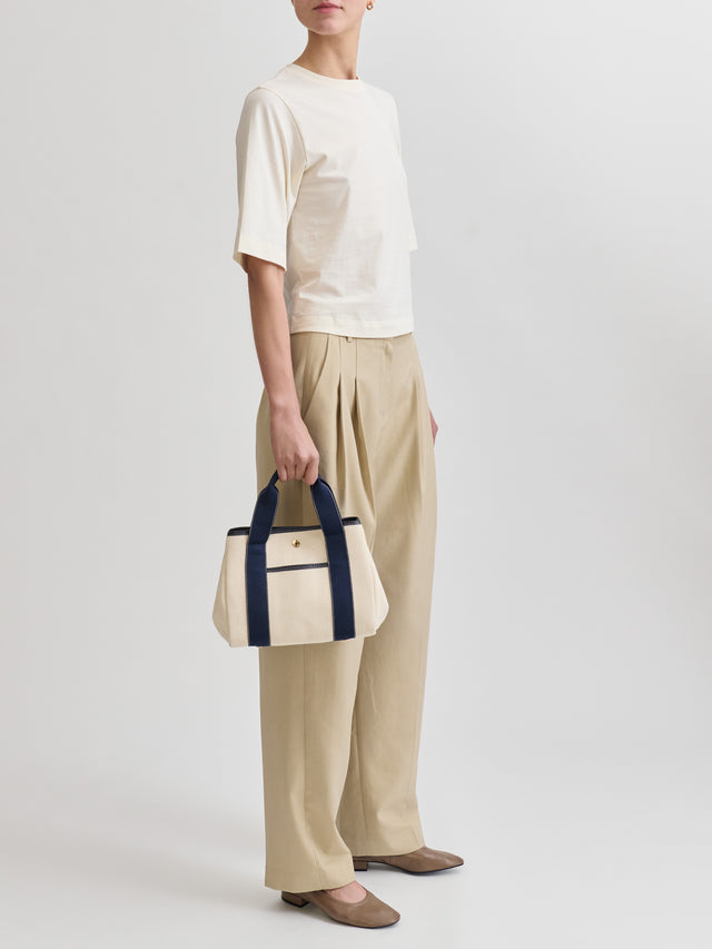 Traversée S Pocket - Verneuil Canvas White/Mini Sellier Navy - Image 2