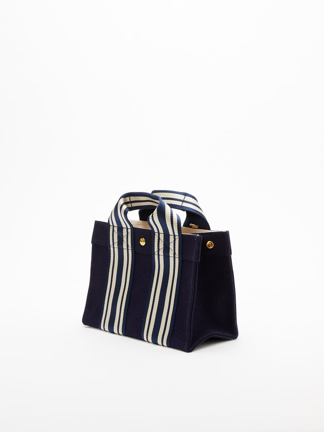 sac tote S - Flanelle bleu marine équestre - Image 2