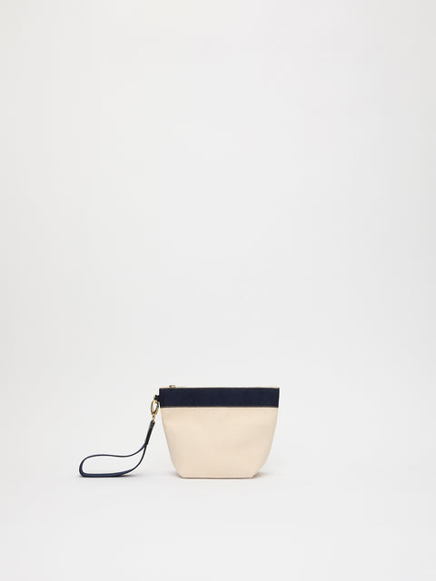 Club Pouch - Verneuil Canvas White Mini Sellier Navy - Image 1