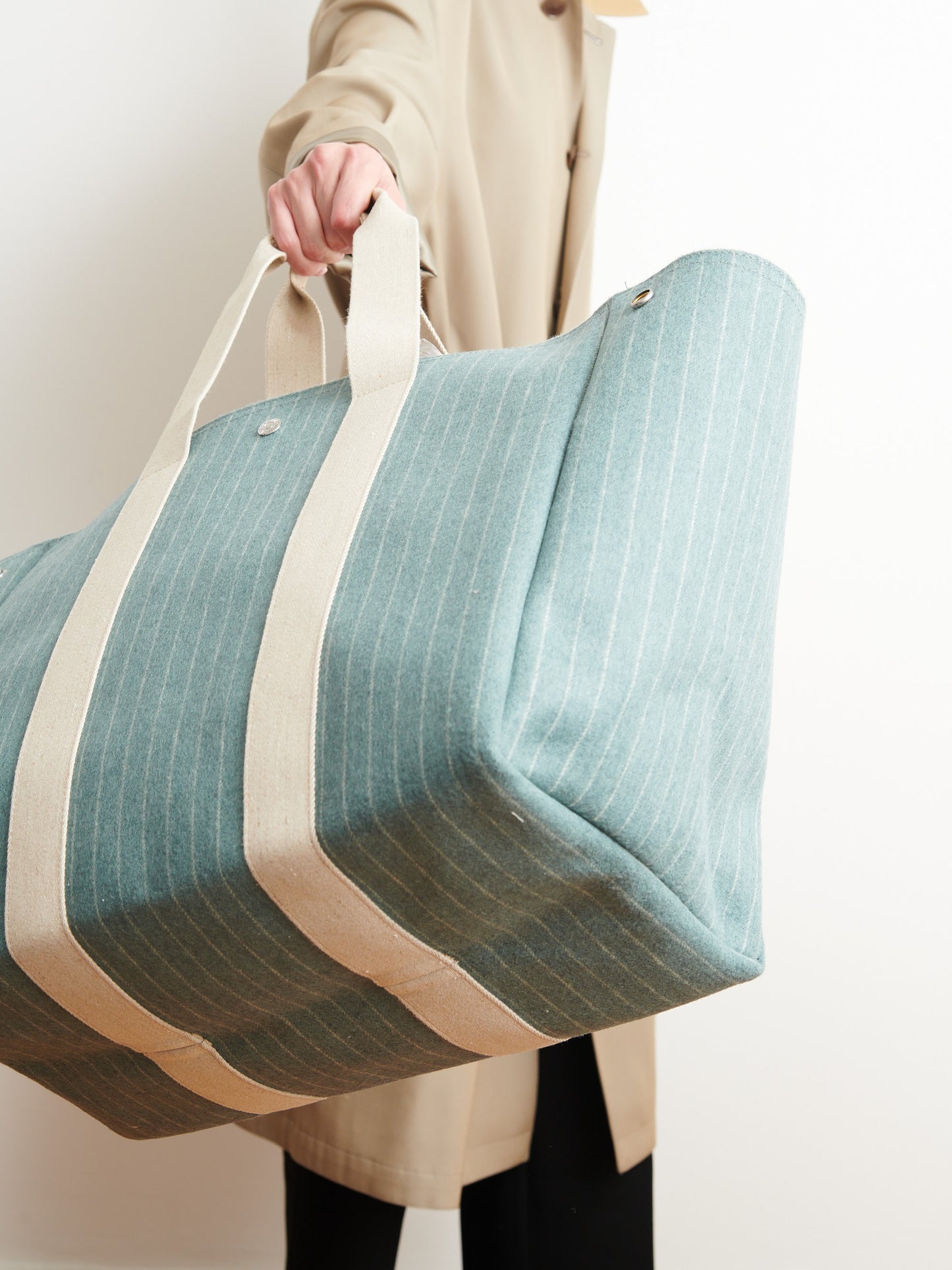 Traversée L - Flannelle Striped Slate Vert