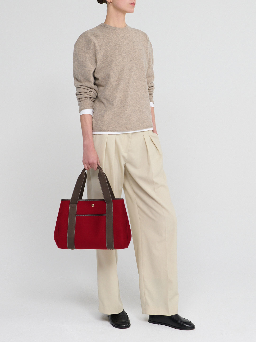 Traversée M Pocket - Mini Sellier Flanelle Rouge