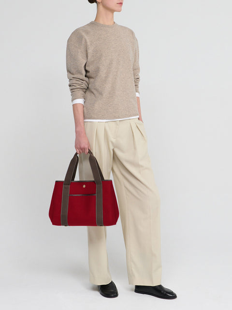 Traversée M Pocket - Mini Sellier Flanelle Rouge - Image 2