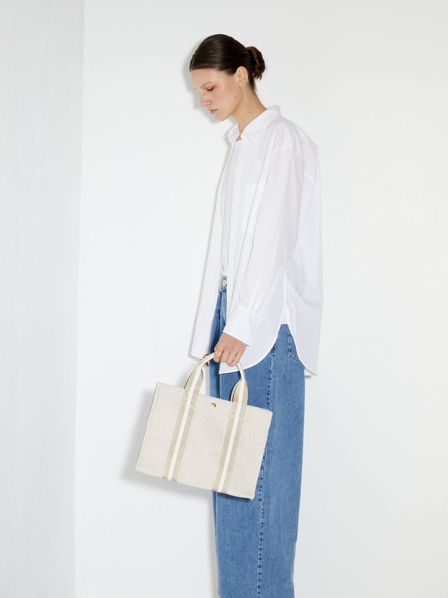 Tote M - Summer Tweed Rope Beige