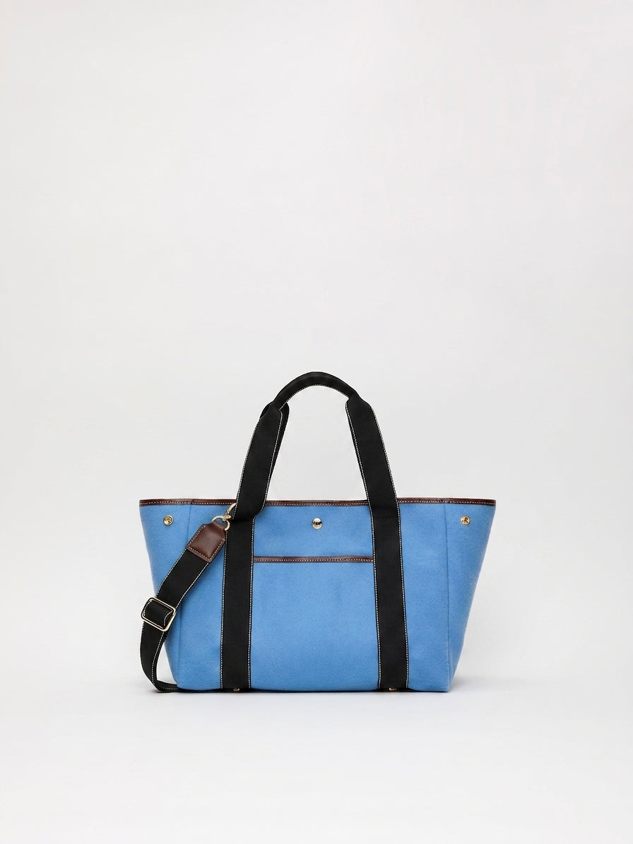 Traversée M Pocket - Mini Sellier Flanelle Bleu ciel - Image 1