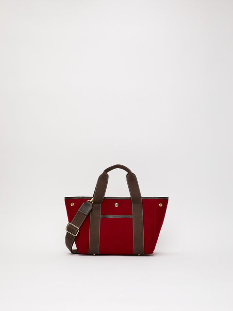 Traversée S Pocket - Mini Sellier Flanelle Rouge - Image 1