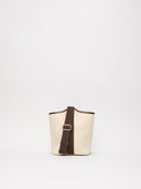 Narita L - Verneuil Canvas Blanc Mini Sellier Marron