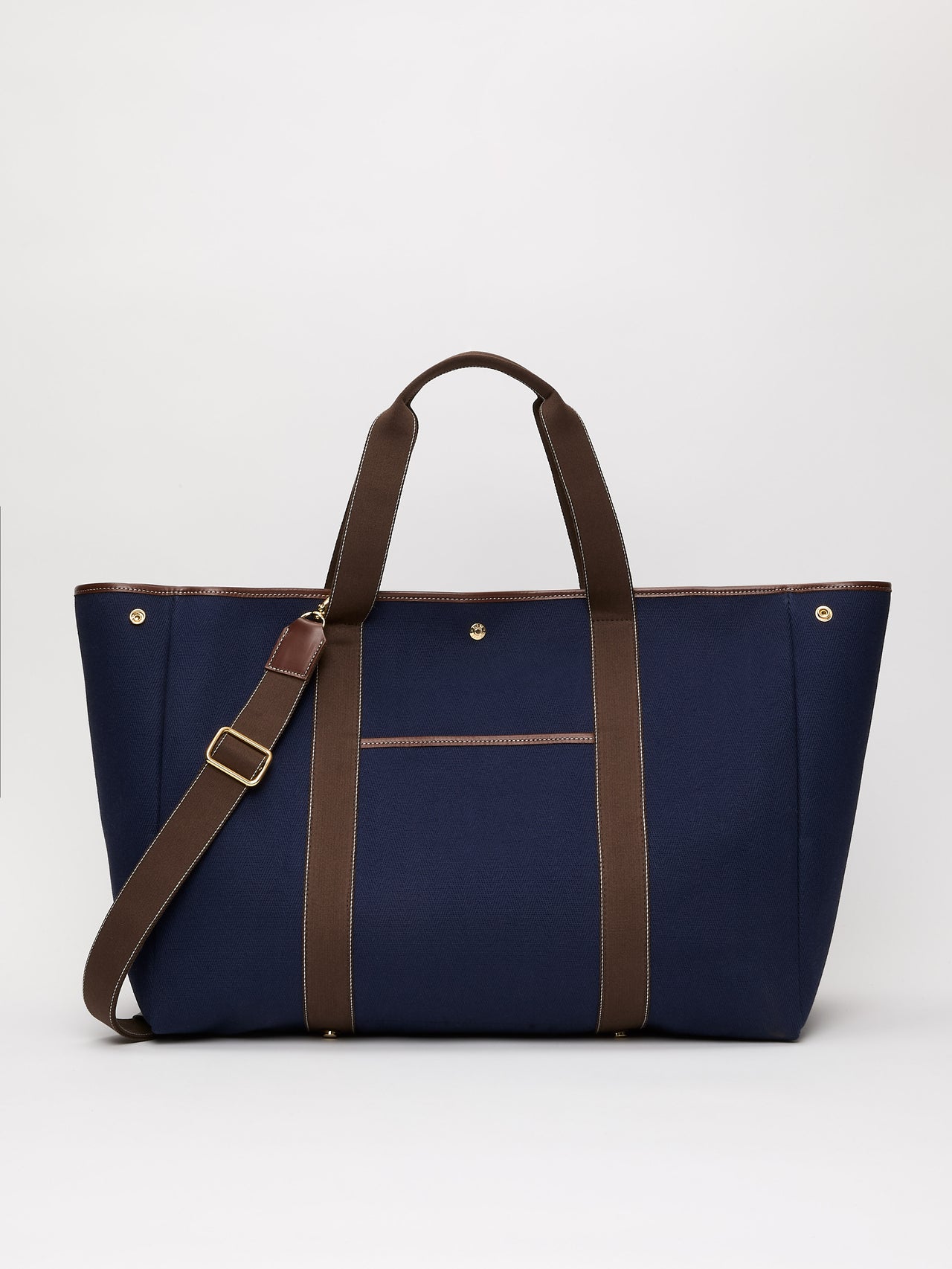 Traversée XXL Pocket - Verneuil Canvas Navy/Mini Sellier Brown - Image 1