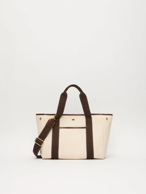 Traversée M Pocket - Verneuil Canvas White/Mini Sellier Brown - Image 1