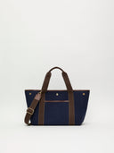 Traversée M Pocket - Verneuil Canvas Marine/Mini Sellier Marron