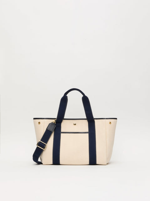 Traversée M Pocket - Verneuil Canvas White/Mini Sellier Navy - Image 1