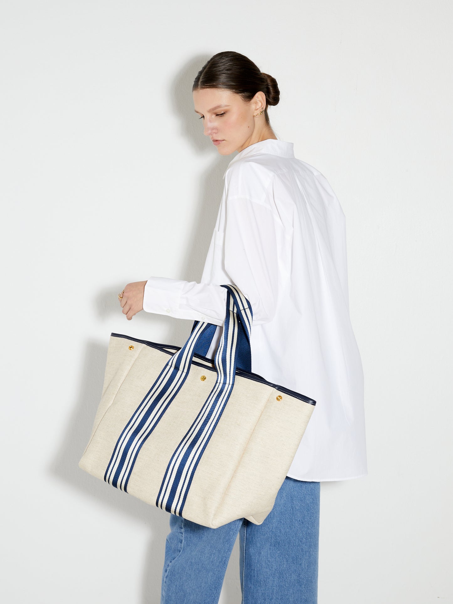 Traversée L - Linen Equestrian Navy