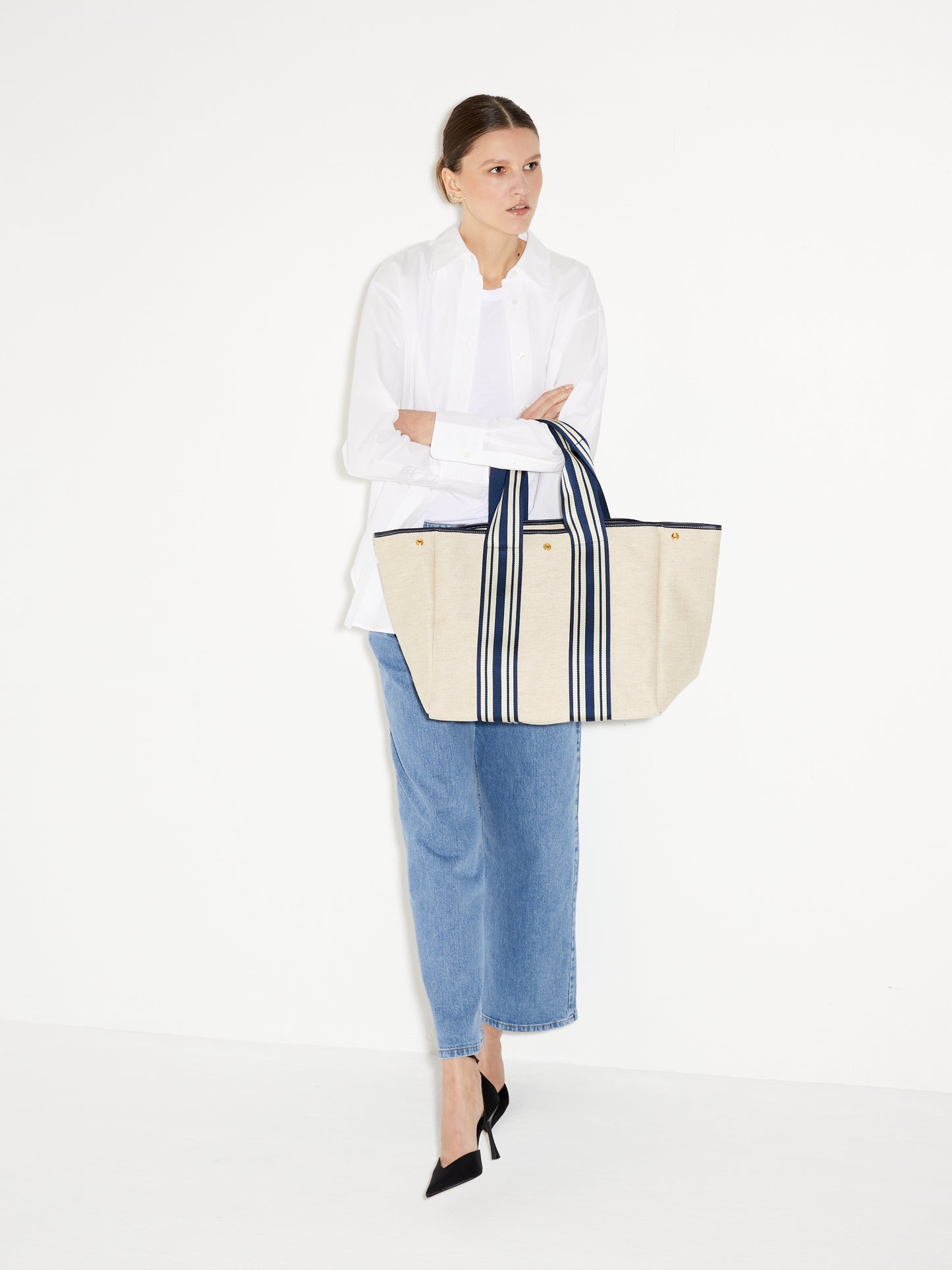 Traversée L - Linen Equestrian Navy