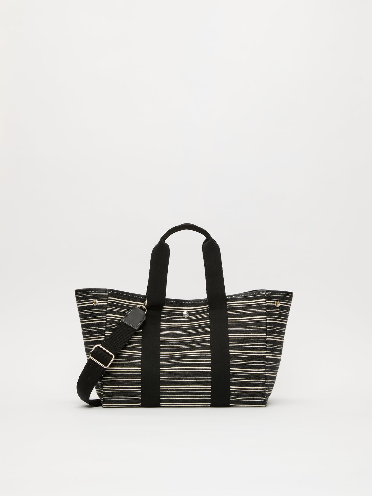 Traversée M - Stripped Linen Noir - Image 1