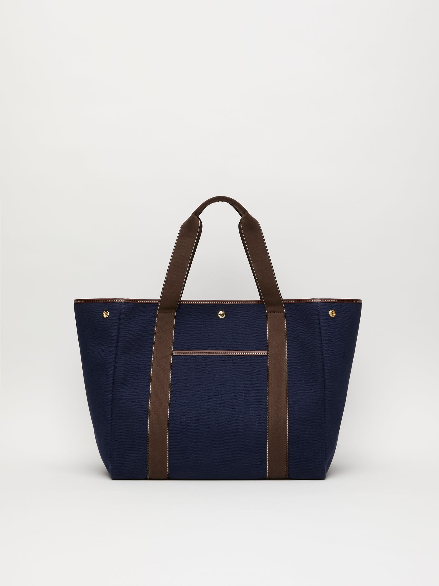 Traversée L Pocket - Verneuil Canvas Navy Mini sellier Brown