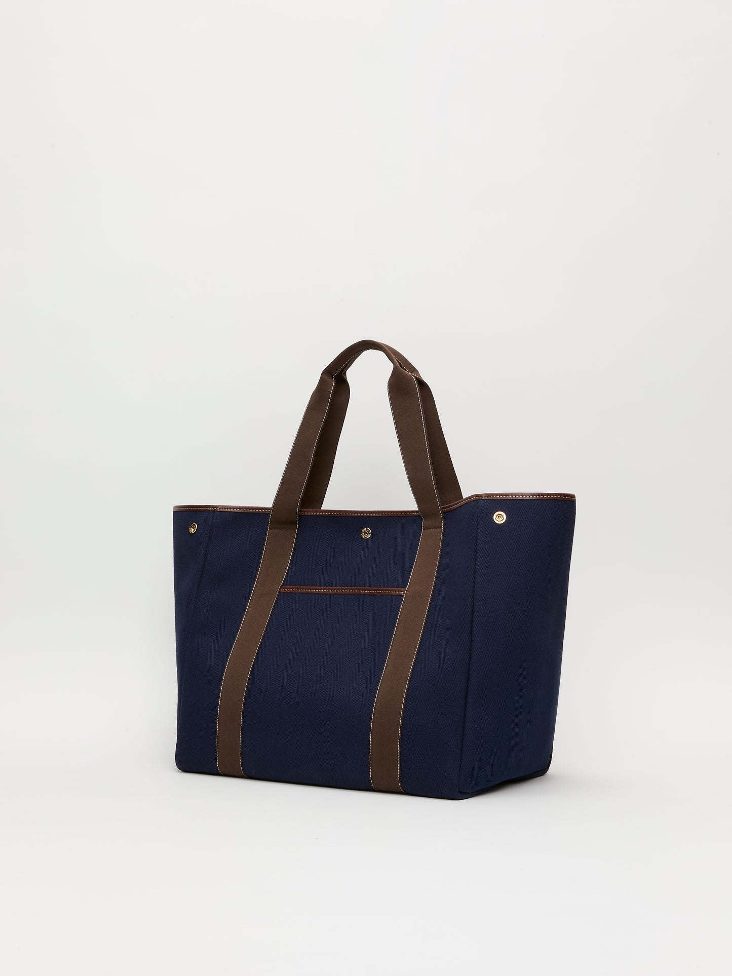 Traversée L Pocket - Verneuil Canvas Navy Mini sellier Brown