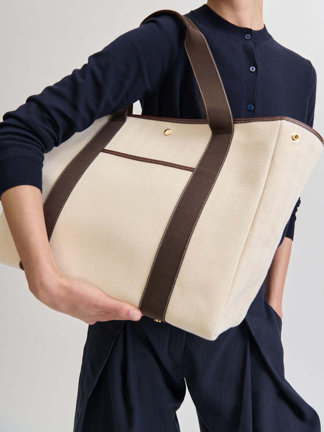 Traversée XXL Pocket - Verneuil Canvas White/Mini Sellier Brown - Image 3