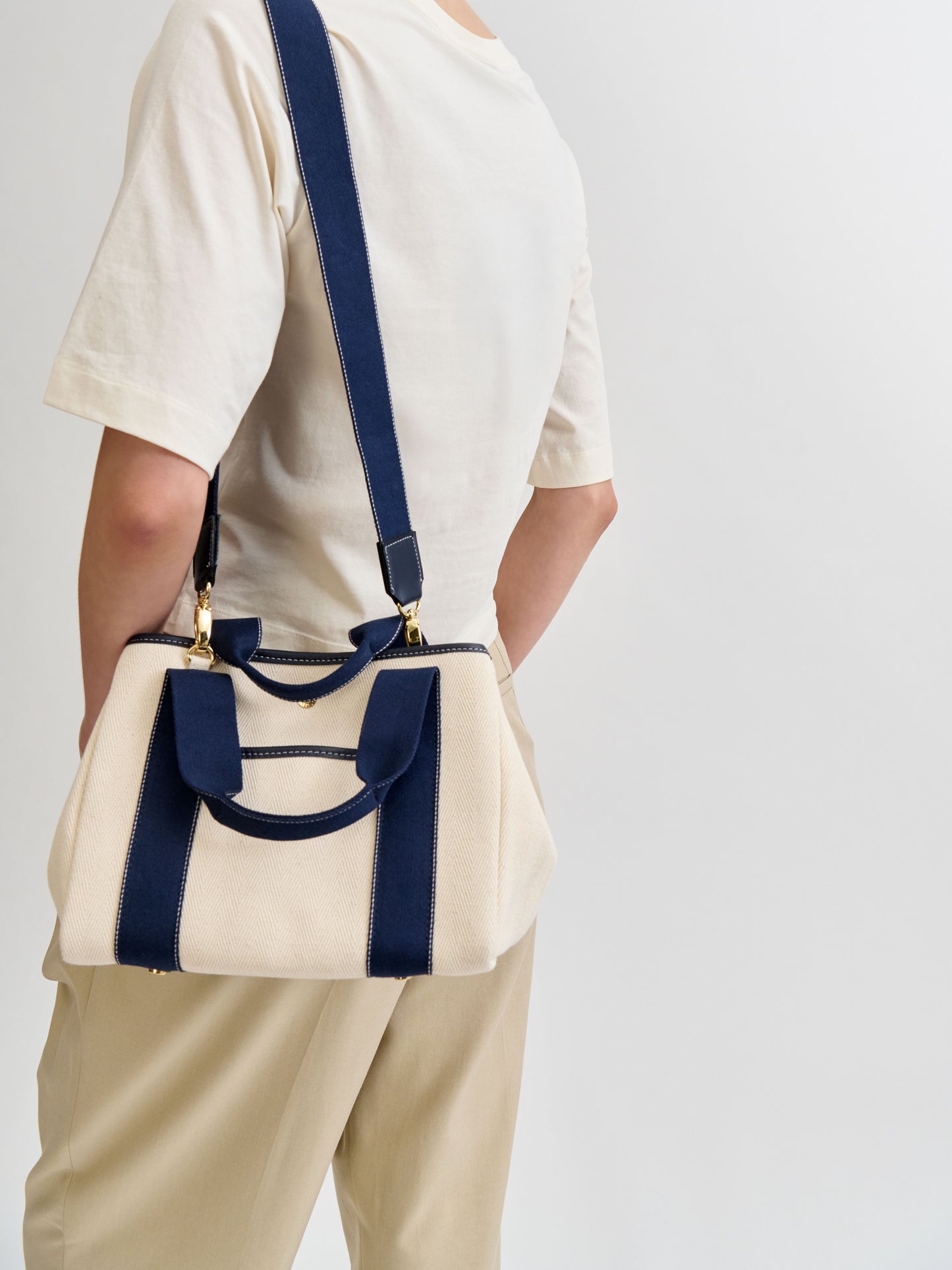 Traversée S Pocket - Verneuil Canvas White/Mini Sellier Navy