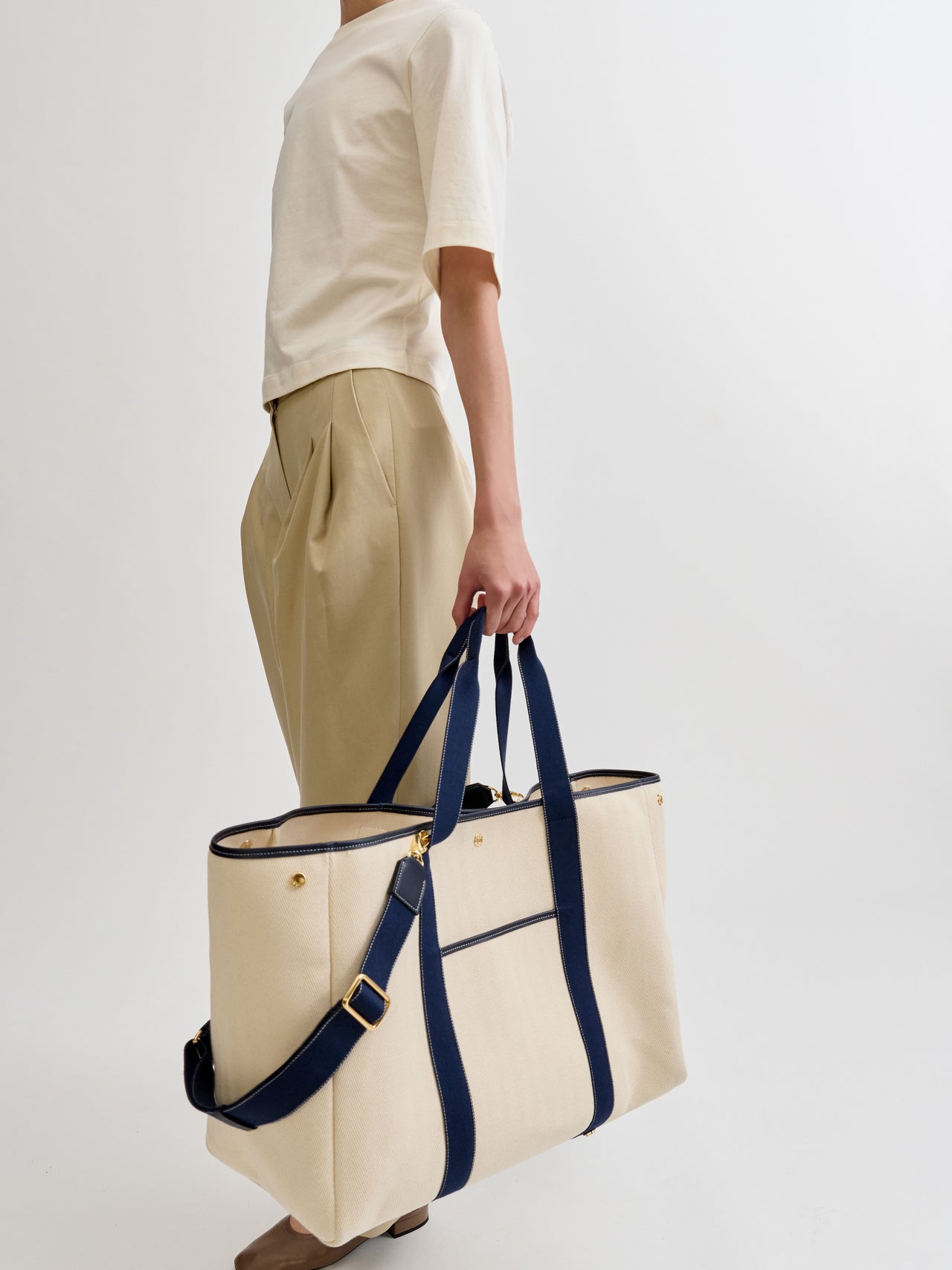 Traversée XXL Pocket - Verneuil Canvas White Mini Sellier Navy - Image 3