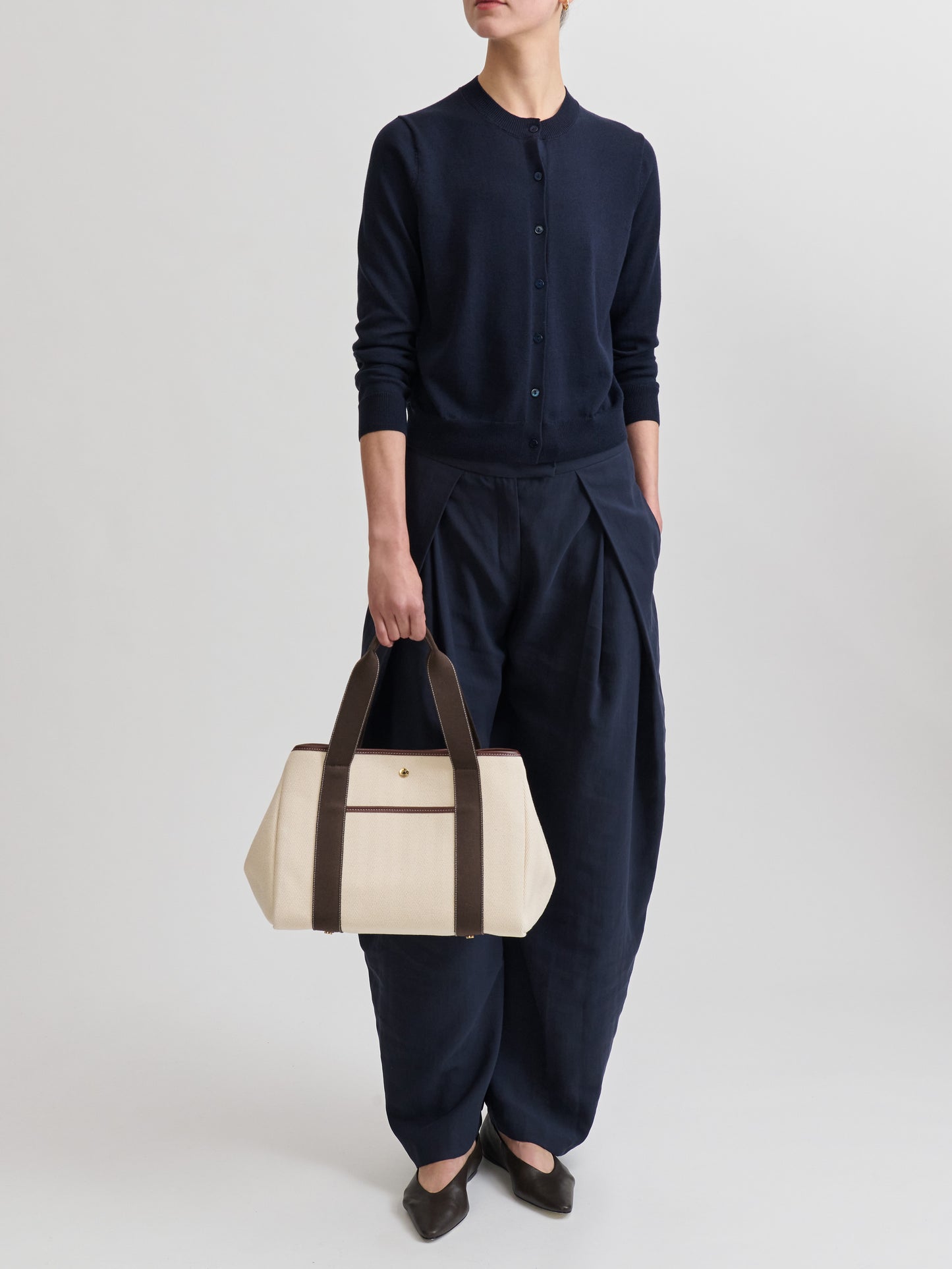 Traversée M Pocket - Verneuil Canvas White/Mini Sellier Brown