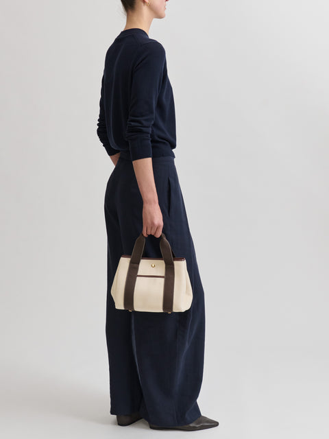 Traversée S Pocket - Verneuil Canvas White/Mini Sellier Brown - Image 2