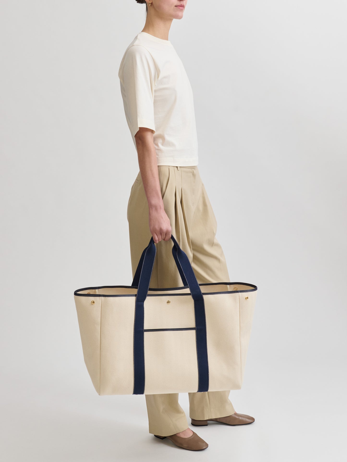 Traversée XXL Pocket - Verneuil Canvas White Mini Sellier Navy