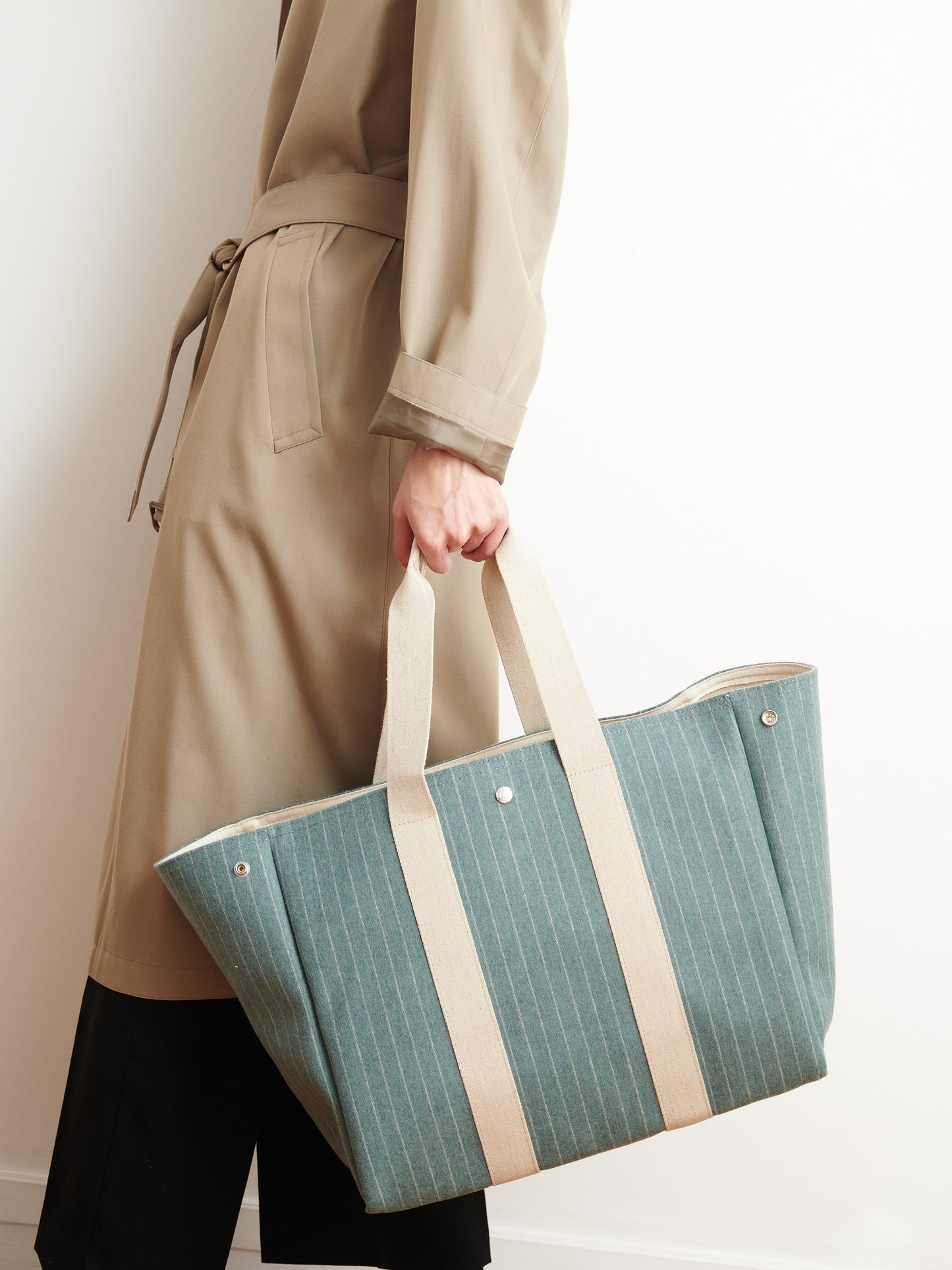 Traversée L - Flannelle Striped Slate Vert 