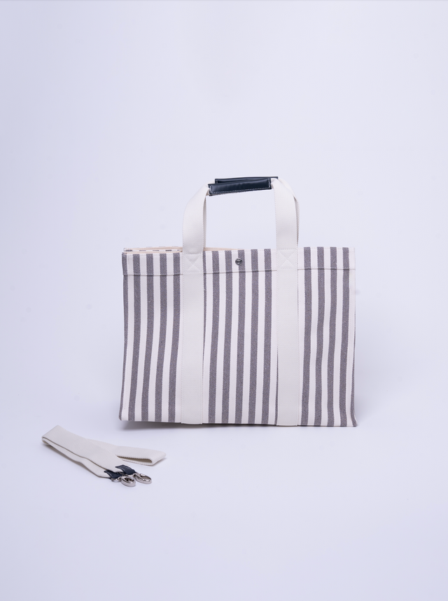 Cabas XL - Palais Royal Gris/Cuir Marine - Image 1